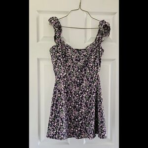 Navy Floral Mini Dress M